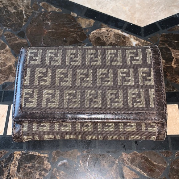 Fendi Handbags - Fendi Zucca Brown & Tan Wallet!